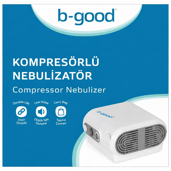 B-Good Nebulizatör Cihazı Kompresörlü Çantalı